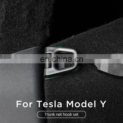Trunk Storage Net For Tesla Model Y Trunk Organizer Box Net With Hooks Interior Accessories Side Storage Box Organizer photo-3