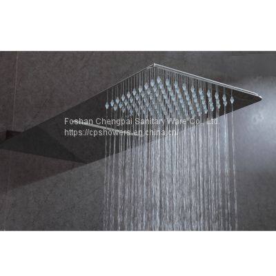Ultra thin shower head three functions shower overhead shower rainfall and waterfall wall mounted