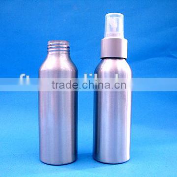 Empty cosmetic aluminum bottle,Aluminum bottle with spray pump