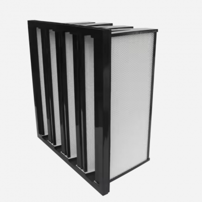 4 V Bank W Shape H13 HEPA mini pleated air filter For Cleanroom Laminar Flow Cabinet Laboratory