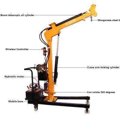 Hydraulic Pickup Truck Small Mobile Mini Vehicle Mounted Crane Electric Winch Hoist photo-2