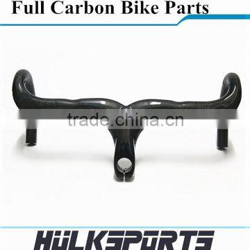 NEW Design Glossy Surface 3k Carbon Road Bike Handlebar 80/90/100/110mm Handlebar Integrated With Cheap Price photo-3