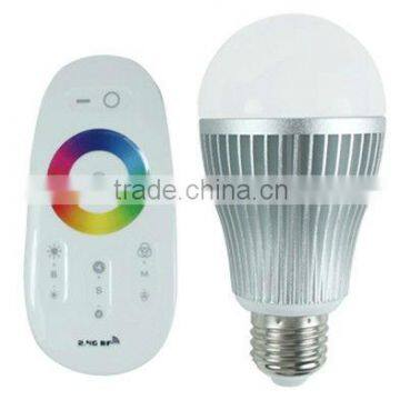 2013 new design CE,Rohs,UL approved multi-color e27 led light bulb with remote 6w