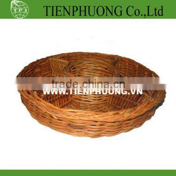 wicker round tray basket for candy and cake in the Holiday