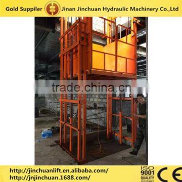 Hot sale in 2016!--hydraulic cargo lift/guide rail lift/goods lift for warehouse cargo elevator forming machine