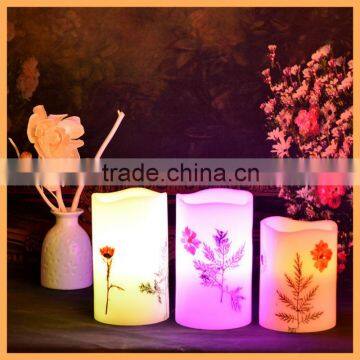 Hot sale remote control color changing real wax cheap price led candle