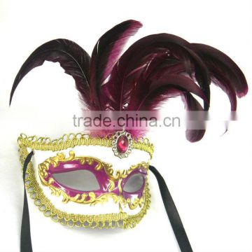 Hand Painted Mask For Easter With Feather Rhinestone Handmade