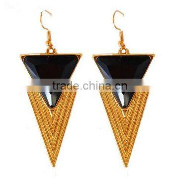 Black New vintage jewelry punk triangle drop earring for women girl Acrylic Gold Dangle Earring brand Costume Jewelry