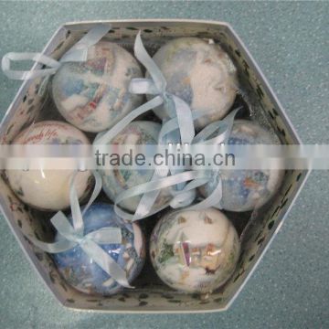 2014 promotion foam christmas ball with pattern