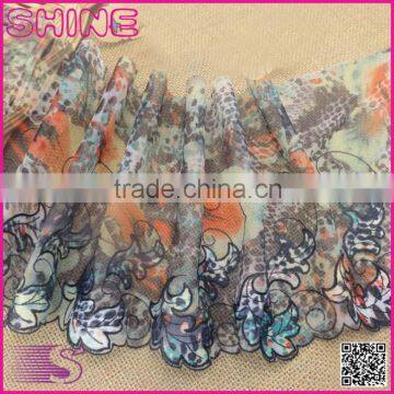 Curtain DIY Laces 7.08" Mesh New Design Colorfull Print Flower Embroidery Nylon Warp Knitting sexcy lace underwear boxer huoyuan