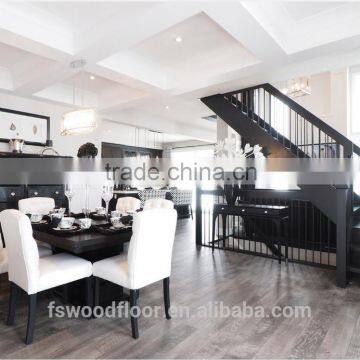 HDF 12mm Hand Scraped Cheap Light Color Laminate Wood Flooring photo-3