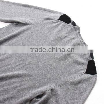 Argyle Knitting Wear Men Simple Long Sleeve V-neck Sweater Pullover photo-3