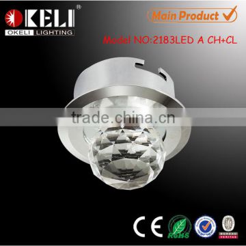 1w home use led ceiling decoration downlight crystal K9 spotlight