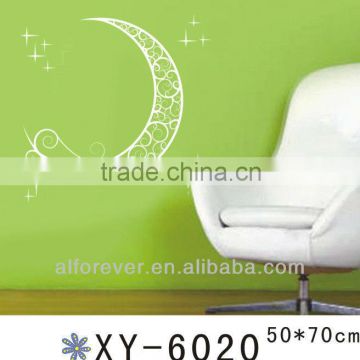 white moon and stars decorative wall stickers wholesale home decor,wall decal