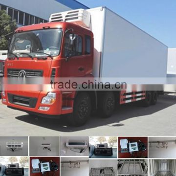 Red color refrigerated truck box refrigerated van truck