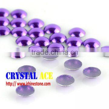 Purple Korean Lead Free Aluminum Flat Back Heat Transfer Half-round Studs photo-3