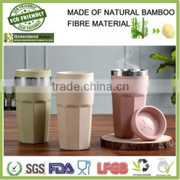 new design stainless steel mug,bamboo fibre travel water cup