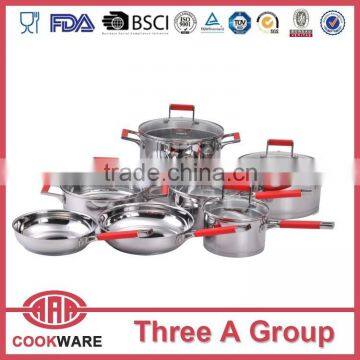 cookware china stainless cooking pot with silicon insulating material for hotel utensil
