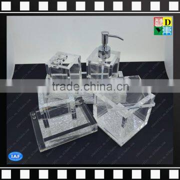 Hot sale Crystal clear acrylic bathroom set for star hotel