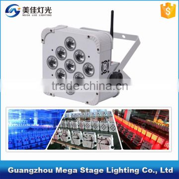 Wedding party 9x18w rgbwauv wireless battery led par 6in1