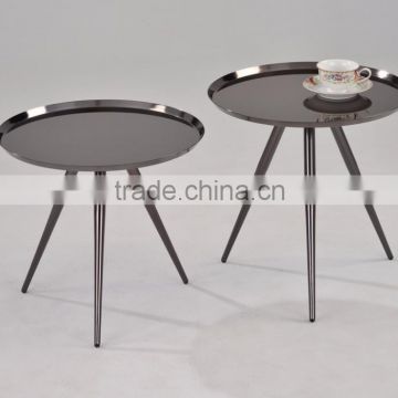 Round glossy side table