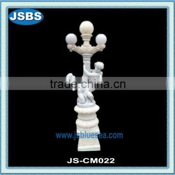 Carved marble angel column light