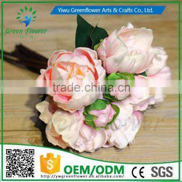 2016 Wholesale PU Latex Artificial Flowers Rose Real Touch peony fake flower