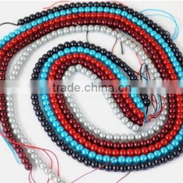 5 Strands Beautiful Mix Multi Color Glass Pearl Smooth 4.5mm Rondelle Beads,Acrylic Pearl beads,Pearlized Beads,16" Long