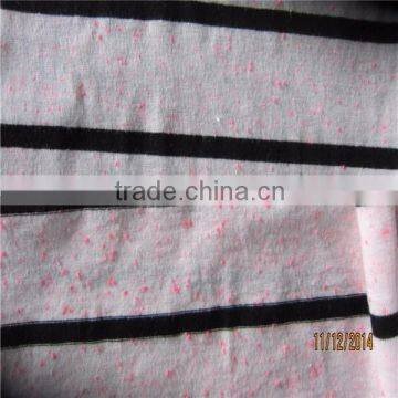 polyester viscose stripe fabric flake yarn single jersey