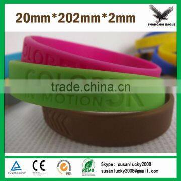 Promotional Fashion Debossed Silicone Wristband Bracelet (directly from factory)