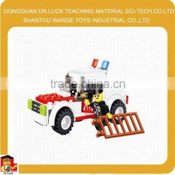 Hot sale kid plastic building fire blocks detective toy set