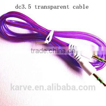 New style colorful dc3.5 transparent cable dc3.5 data link cable