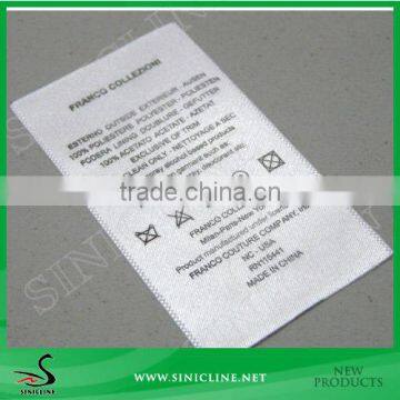 Sinicline Satin Label Man Suit Brand Wash Care Labels Product