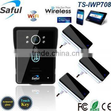 Combination of indoor receiver and tablet wifi doorbell video wireless video door phone intercom system