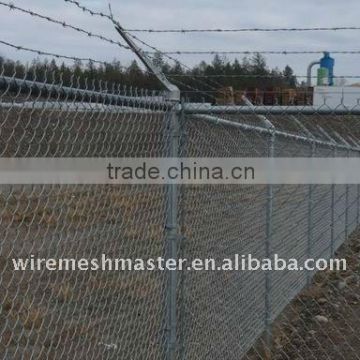 chain link fence with barbed wire