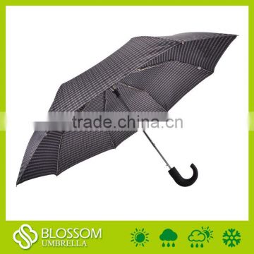 Auto open and close umbrella,3 fold curved handle umbrella,parasol umbrella