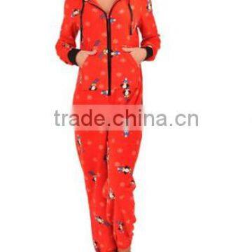 Women Cotton Sweat Women's Fleece Footless Onesie/Ladies Formal Jumpsuit/Adult Casual Cotton Romper