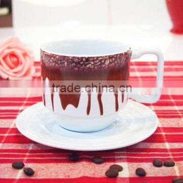 Special design ceramic coffee cup and saucer