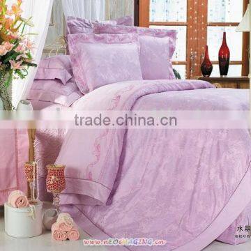 pink color jacquard 100 cotton comforter set