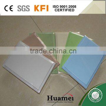 Color Tegular edge fiberglass ceiling tiles for interior decoration and supermarket