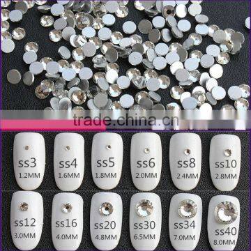 White Clear 1440pieces/bag Shining Flatback Non Hotfix Glue on Rhinestones Nail Art Crystal
