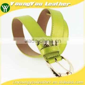 2015 HOT Fashion Green PU Leather Women Jeans Belt With Three Rings in Yiwu