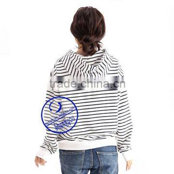 Custom Striped Pullover Sweatshirts Hoodies Women photo-6