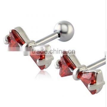 New Arrival Red Zircon Stud Earrings Pretty Stud Earrings For Girls