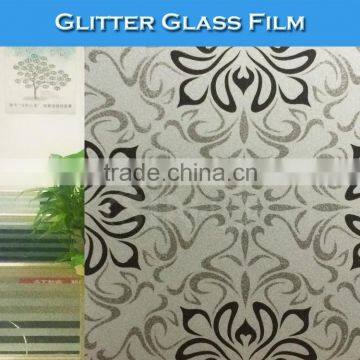 F014 Glitter Frosted Window Decoration Glass Designs Film