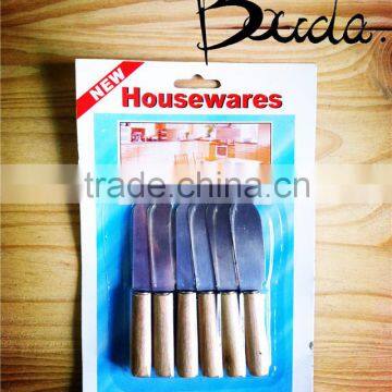 2016 Mini design popular stainless steel wooden handle butter knife BD-BK320