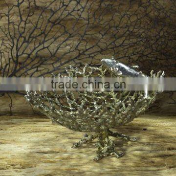 High Quality Food Safe Metal Round Plate With Dolphin L:6.7" photo-3