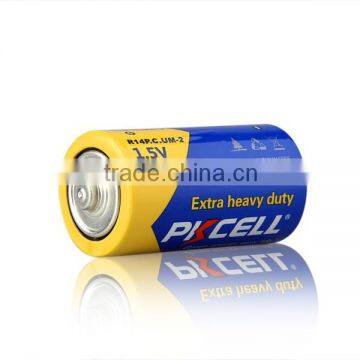 High quality PKCELL super heavy duty carbon dry battery r14p 1.5v um2 c battery