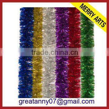 Zhejiang hot sale cheap xmas tinsel christmas gifts decoration colored christmas tinsel