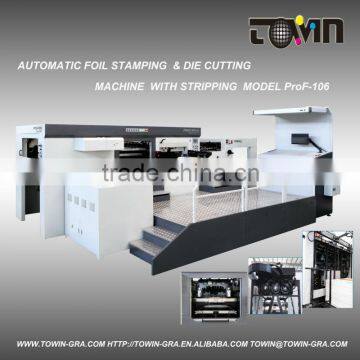 Automatic die cutting and foil stamping machine with stripping